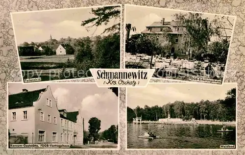 Schmannewitz Teilansicht Gaststaette Vertragshaus Waldbad Erholungsheim  Kat. Dahlen Sachsen