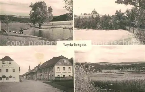 Sayda Freibad Teilansicht Panorama  Kat. Sayda