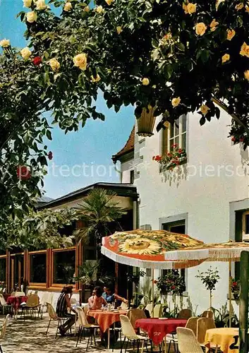 Meersburg Bodensee Strandhotel Wilder Mann Restaurant Terrasse Kat. Meersburg