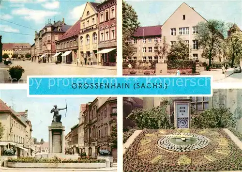 Grossenhain Sachsen Frauenmarkt Dianabrunnen VVN Gedenkstaette Blumenuhr Kat. Grossenhain