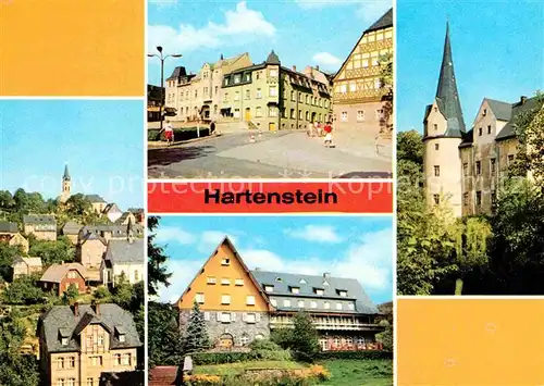 Hartenstein Zwickau Teilansicht Ernst Thaelmann Platz FDGB Erholungsheim Ationseinheit Schloss Stein Kat. Hartenstein Zwickau