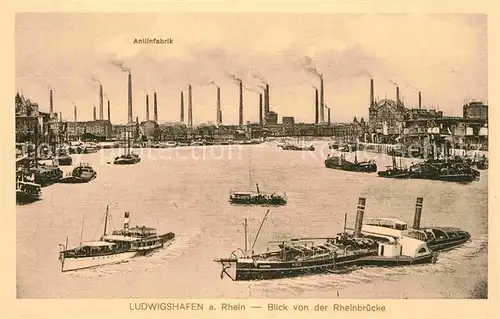 Ludwigshafen Rhein Anilinfabrik Binnenschiffe  Kat. Ludwigshafen am Rhein