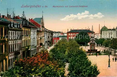 Ludwigshafen Rhein Marktplatz Luitpold Denkmal Kat. Ludwigshafen am Rhein