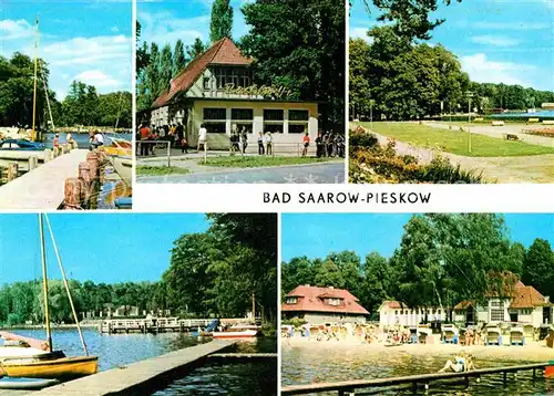 Pieskow Bad Saarow Bootsanlegestelle HOG Pechhuette Erich Weinert Platz Strandbad Kat. Bad Saarow Pieskow