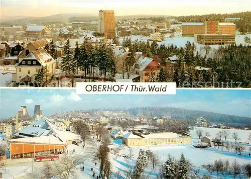 Oberhof Thueringen Blick vom Interhotel Panorama FDGB Erholungsheim Rennsteig Luftkurort Wintersportplatz Kat. Oberhof Thueringen