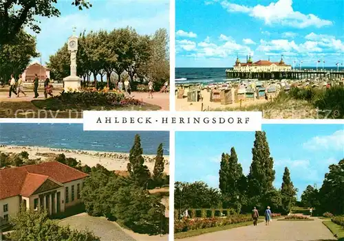 Insel Usedom Ahlbeck Kurpark Musikpavillon Standuhr Seebruecke Heringsdorf Kulturhaus Kuranlage