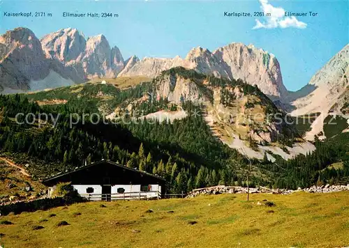 Ellmau Tirol Wochenbrunner Alm Gruttenhuette Gaudeamushuette Kaisergebirge Kat. Ellmau