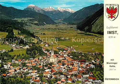 Imst Tirol Gesamtansicht mit Alpenpanorama Fliegeraufnahme Kat. Imst