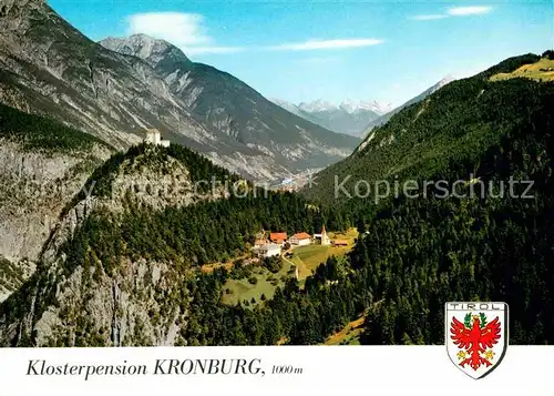 Zams Klosterpension Kronburg Wallfahrtsort Alpen Fliegeraufnahme Kat. Zams Oberinntal