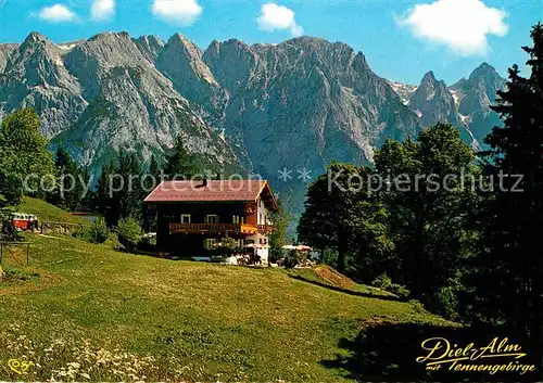 Werfen Salzburg Dielalm mit Tennengebirge Kat. Werfen