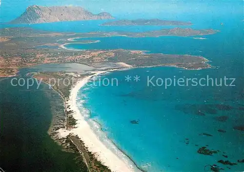 San Teodoro Spiaggia La Cinta sullo sfondo Molara e Tavolara veduta aerea