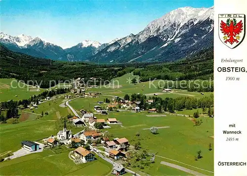 Obsteig Tirol Panorama mit Wanneck Kat. Obsteig