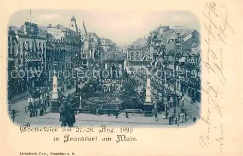 Frankfurt Main Goethefeier 1899 Kat. Frankfurt am Main