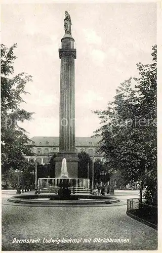 Darmstadt Ludwigdenkmal Olbrichbrunnen Kat. Darmstadt