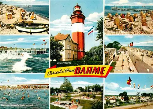 Dahme Ostseebad Strand Seebruecke Leuchtturm Brandung Strandpromenade Meerwasserschwimmbad Minigolf Zedano Kat. Dahme