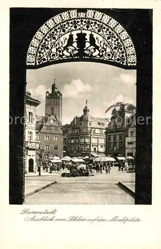 Darmstadt Blick vom Schloss auf den Marktplatz Kat. Darmstadt