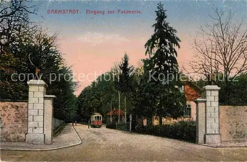Darmstadt Eingang Fasanerie Strassenbahn  Kat. Darmstadt