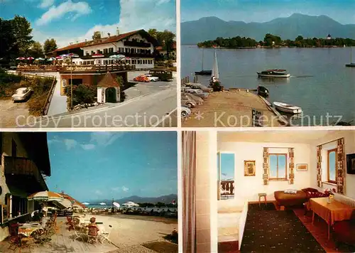 Gstadt Chiemsee Cafe Pension Rappihof Hafen Terrasse Kat. Gstadt a.Chiemsee