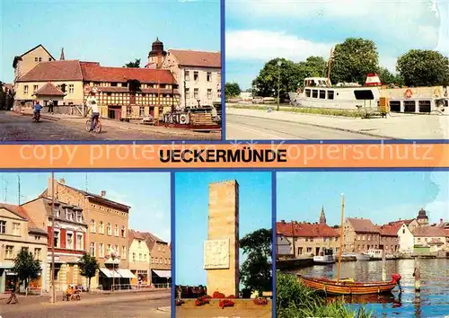 Ueckermuende Mecklenburg Vorpommern Ueckerbruecke Hafen Karl Marx Platz Ehrenmal Kat. Ueckermuende