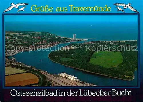 Travemuende Ostseebad Skandinavienkai Luebecker Bucht Fliegeraufnahme Kat. Luebeck