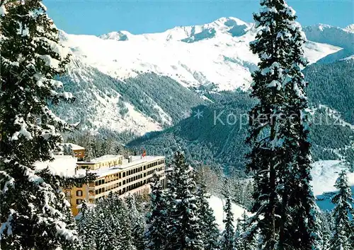 Davos Platz GR Berghotel Schatzalp Blick auf Pischahorn Winterpanorama Alpen Kat. Davos