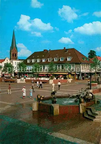 Lingen Ems Markt mit Fabelbrunnen Kat. Lingen (Ems)