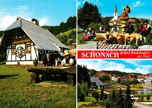 Schonach Schwarzwald Groesste Kuckucksuhr der Welt Trachten Park Kat. Schonach im Schwarzwald
