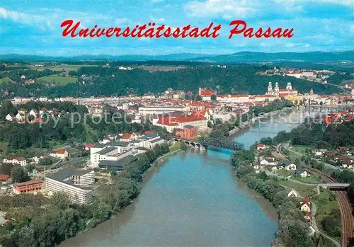 Passau Dreifluessestadt Universitaetsbauten am Inn Fliegeraufnahme Kat. Passau