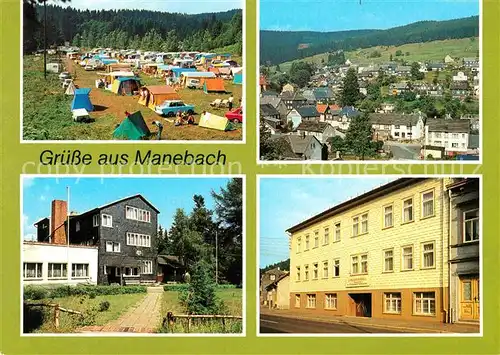 Manebach Camping Meyersgrund Panorama Betriebsferienheime Schoeffenhaus und Ilmtal Kat. Ilmenau