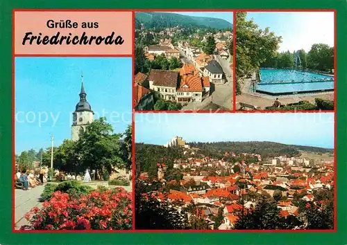 Friedrichroda Park Schwimmbad Stadtblick Kat. Friedrichroda