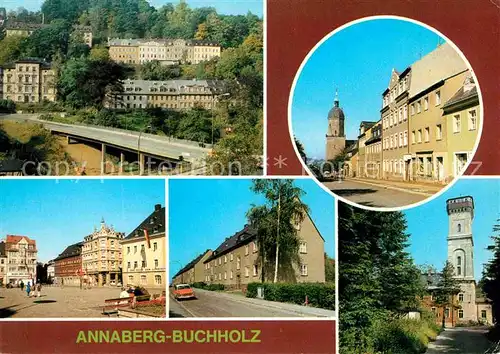 Annaberg Buchholz Erzgebirge Teilansicht St Annenkirche Markt Friedrich Engels Str Poehlberg Kat. Annaberg