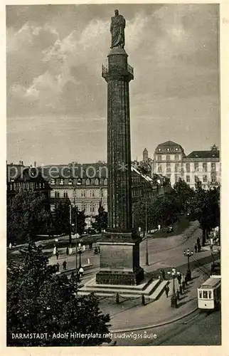 Darmstadt A.H. Platz mit Ludwigssaeule Kat. Darmstadt