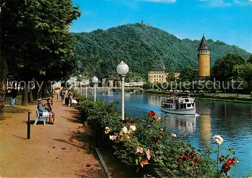 Bad Ems Kurpromenade Schloss Fahrgastschiff Kat. Bad Ems