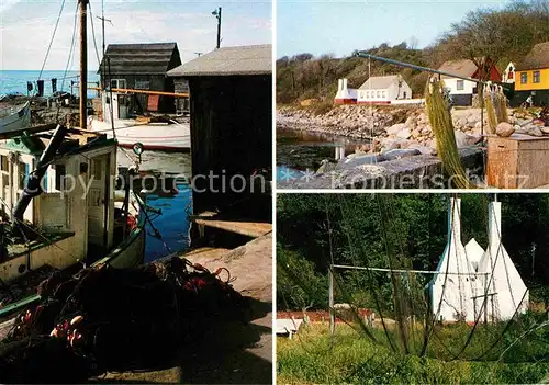 Bornholm Vestkyst fiskerlejerne Helligpeder Teglkas Kat. Daenemark