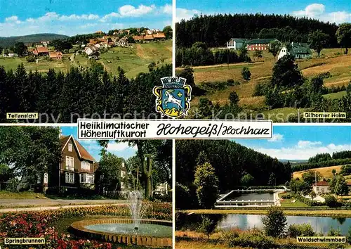 Hohegeiss Harz Gifhorner Heim Waldschwimmbad Springbrunnen  Kat. Braunlage