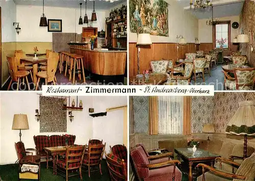 St Andreasberg Harz Restaurant Zimmerman Bar Aufenthaltsraum Kat. Sankt Andreasberg
