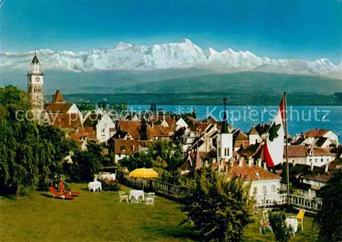 ueberlingen Bodensee Teilansicht Schweizer Alpen Kat. ueberlingen