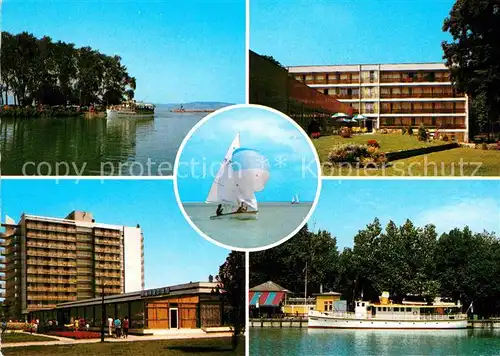 Balaton Plattensee Teilansichten Hotels Fahrgastschiff Kat. Ungarn