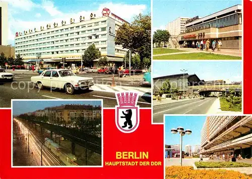 Berlin Interhotel Unter den Linden Schoenhauser Allee Jugendklub Greifswalder Strasse Bahnhof Friedrichstrasse Rathausstrasse Kat. Berlin