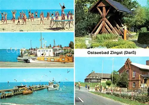 Zingst Ostseebad Strandgymnatik Hafen Fischerstrand Glockenstuhl Strandstrasse Kurhaus Kat. Zingst Darss
