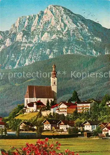 Anger Chiemgau mit Kirche und Hochstaufen