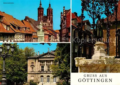 Goettingen Niedersachsen Johanniskirche Theater Brunnendenkmal Kat. Goettingen