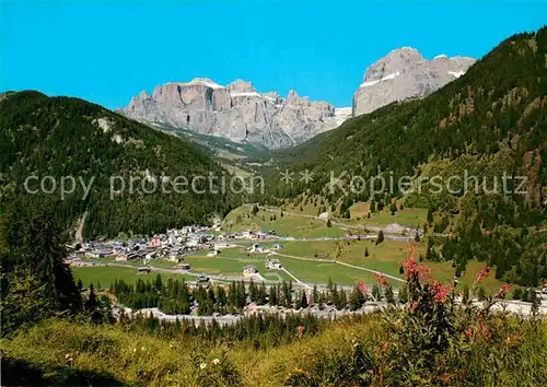 Canazei Suedtirol Panorama Sellagruppe Pordoistrasse Kat. 