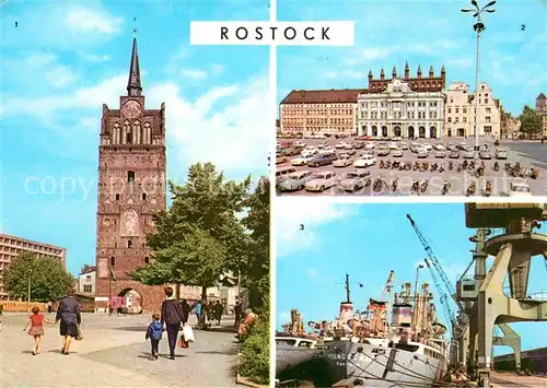 Rostock Mecklenburg Vorpommern Kroepeliner Tor Rathaus ueberseehafen Kat. Rostock