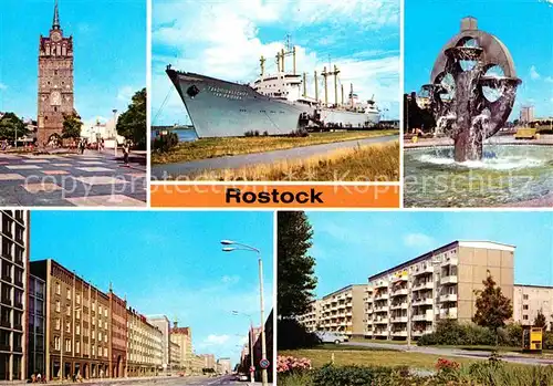 Rostock Mecklenburg Vorpommern Kroepeliner Tor Traditionsschiff Frieden Kosmosbrunnen Lange Str Pawlowstr Kat. Rostock
