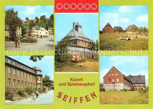 Seiffen Erzgebirge HOG Buntes Haus Spielzeugmuseum Bergbaude FDGB Erholungsheime Bad Einsiedel und Berghof Kat. Kurort Seiffen Erzgebirge