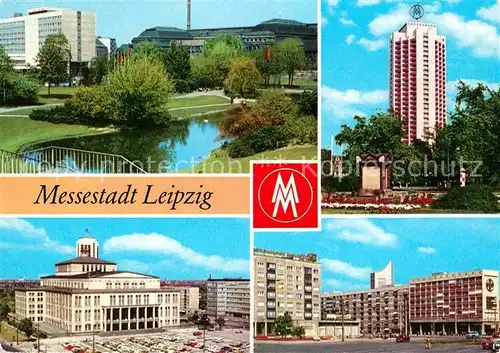 Leipzig Schwanenteich Interhotel Stadt Leipzig Wohnhochhaus Operhaus Karl Marx Platz Am Bayrischen Platz Kat. Leipzig