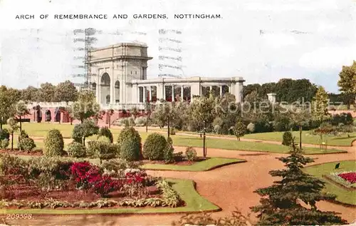 Nottingham East Midlands Arch of Remembrance and Gardens Kat. Nottingham
