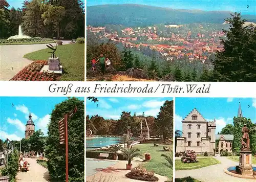 Friedrichsroda Puschkinpark Kuranlagen Schloss Reinhardsbrunn Kat. Friedrichsroda