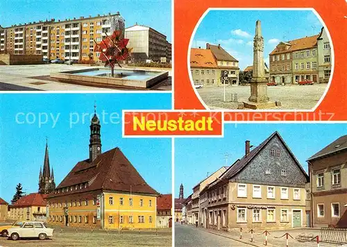 Neustadt Sebnitz Postmeilensaeule Rathaus Bahnhofstrasse Friedrich Engels Strasse Kat. Sebnitz